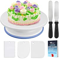 Soporte de torta giratorio de placa de pastel de WisFox Plato giratorio de decoración de pastel de placa giratoria con 2…